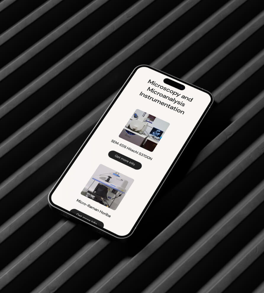 Mobile screen on smartphone from services page.