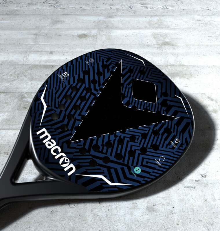 Padel paddle on the floor.
